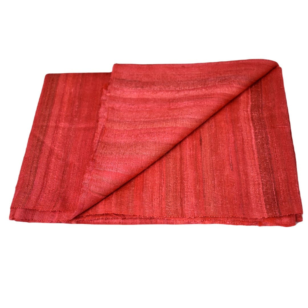 Sal tesut manual din 100% Matase Naturala Organica - Ghicha Tassar/Tussar Silk - Rosu -> Cod:GhichaApril3 - sal matase naturala organica