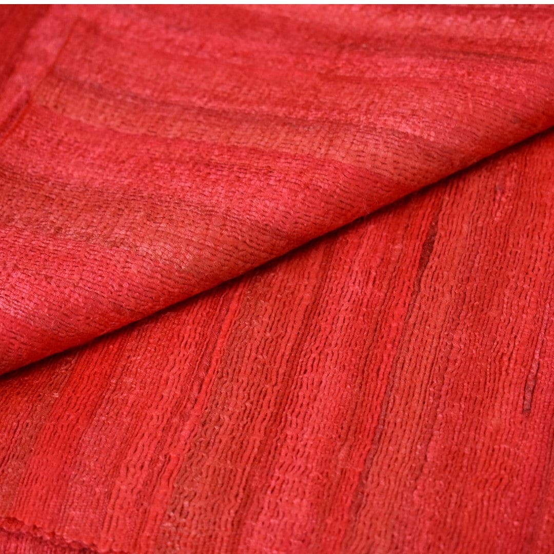Sal tesut manual din 100% Matase Naturala Organica - Ghicha Tassar/Tussar Silk - Rosu -> Cod:GhichaApril3 - sal matase naturala organica