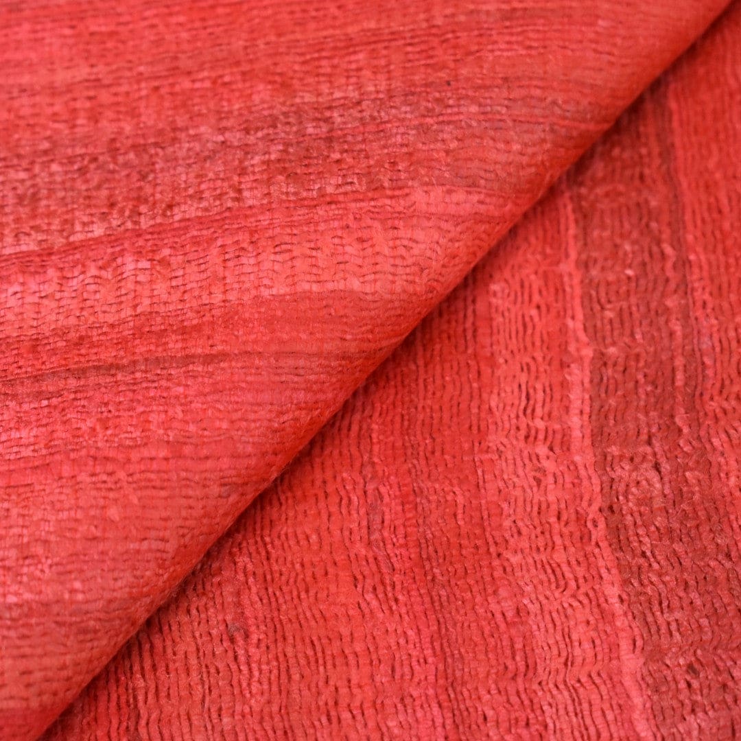 Sal tesut manual din 100% Matase Naturala Organica - Ghicha Tassar/Tussar Silk - Rosu -> Cod:GhichaApril3 - sal matase naturala organica