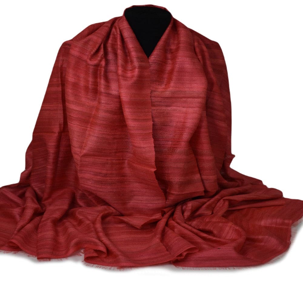 Sal tesut manual din 100% Matase Naturala Organica - Ghicha Tassar/Tussar Silk - Rosu -> Cod:GhichaApril3 - sal matase naturala organica