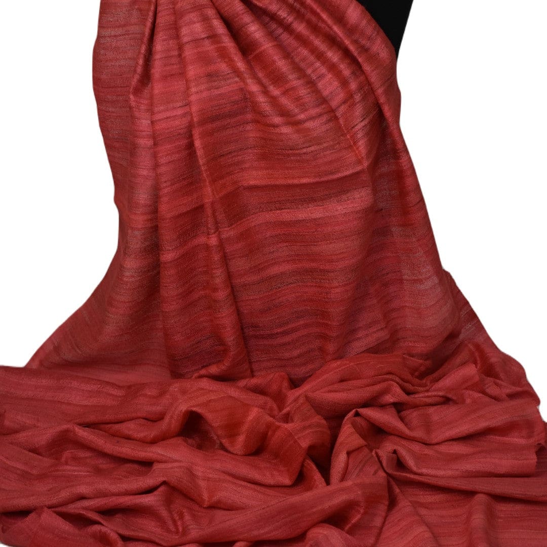 Sal tesut manual din 100% Matase Naturala Organica - Ghicha Tassar/Tussar Silk - Rosu -> Cod:GhichaApril3 - sal matase naturala organica