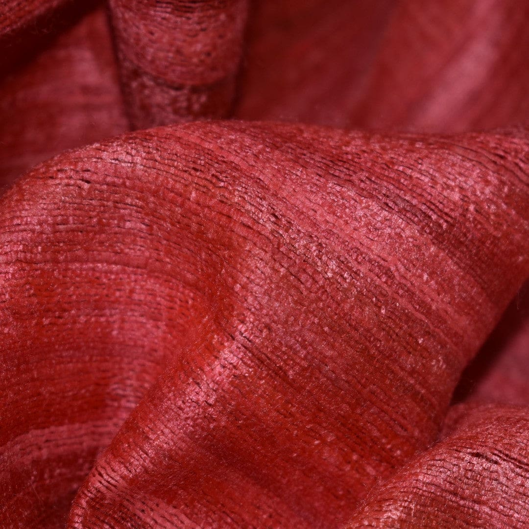 Sal tesut manual din 100% Matase Naturala Organica - Ghicha Tassar/Tussar Silk - Rosu -> Cod:GhichaApril3 - sal matase naturala organica