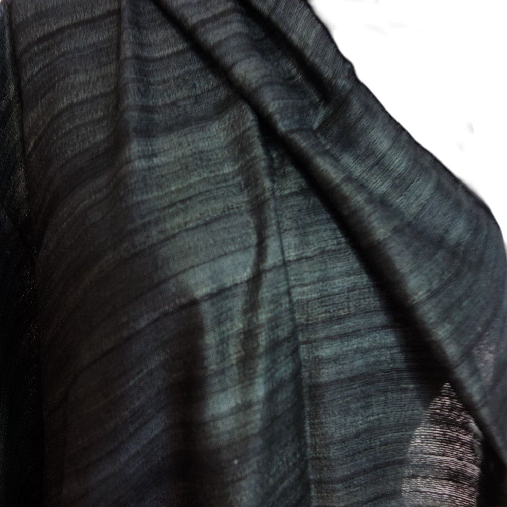 Sal tesut manual din 100% Matase Naturala Organica - Ghicha Tassar/Tussar Silk -Ash Black -> Cod: NEWGhicha5 - sal matase naturala