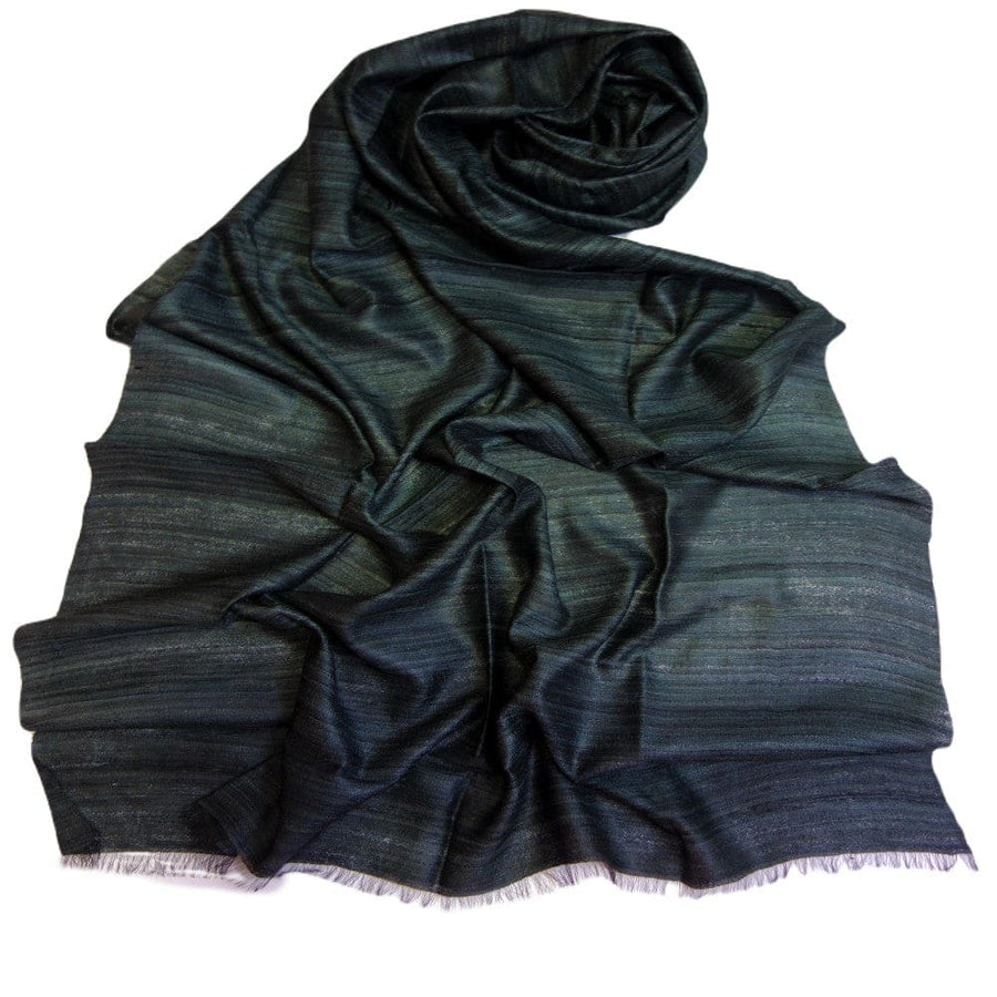 Sal tesut manual din 100% Matase Naturala Organica - Ghicha Tassar/Tussar Silk -Ash Black -> Cod: NEWGhicha5 - sal matase naturala