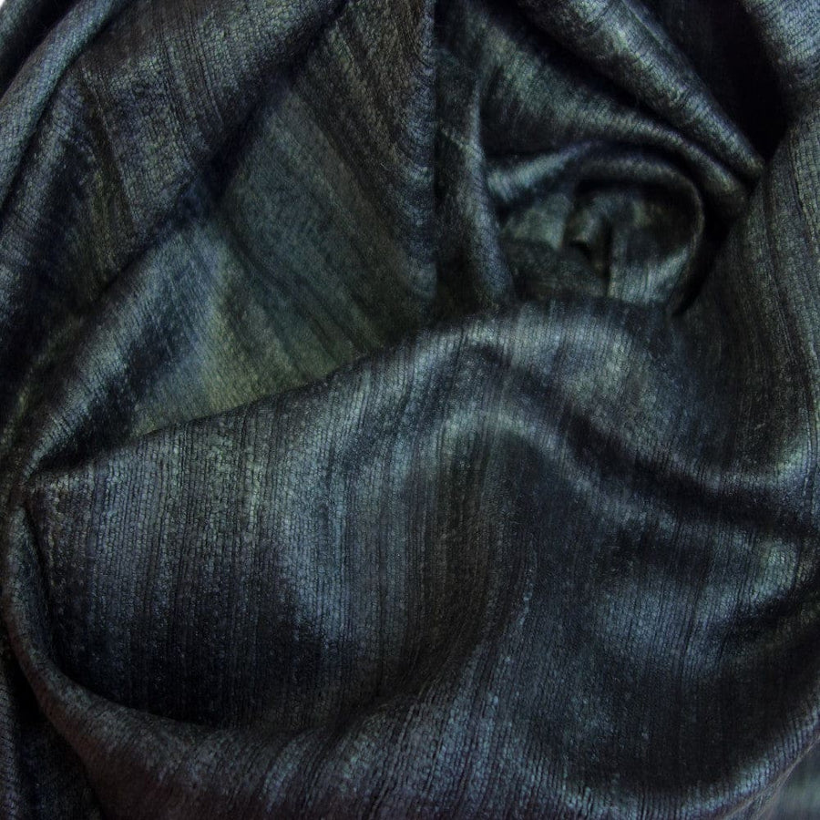 Sal tesut manual din 100% Matase Naturala Organica - Ghicha Tassar/Tussar Silk -Ash Black -> Cod: NEWGhicha5 - sal matase naturala