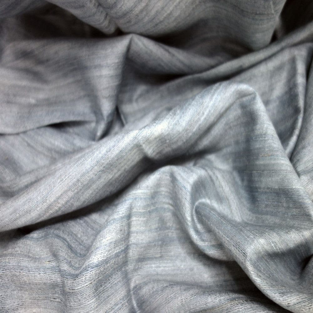 Sal tesut manual din 100% Matase Naturala Organica - Ghicha Tassar/Tussar Silk - Blue Gray-> Cod: BGHICHA2(.) - sal matase naturala organica