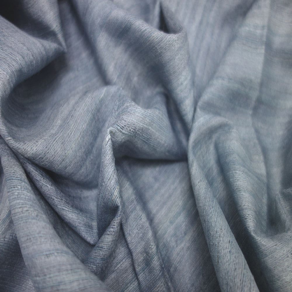 Sal tesut manual din 100% Matase Naturala Organica - Ghicha Tassar/Tussar Silk - Blue Gray-> Cod: BGHICHA2(.) - sal matase naturala organica