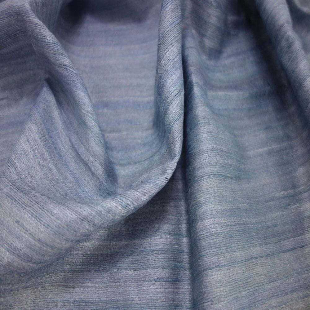 Sal tesut manual din 100% Matase Naturala Organica - Ghicha Tassar/Tussar Silk - Blue Gray-> Cod: BGHICHA2(.) - sal matase naturala organica