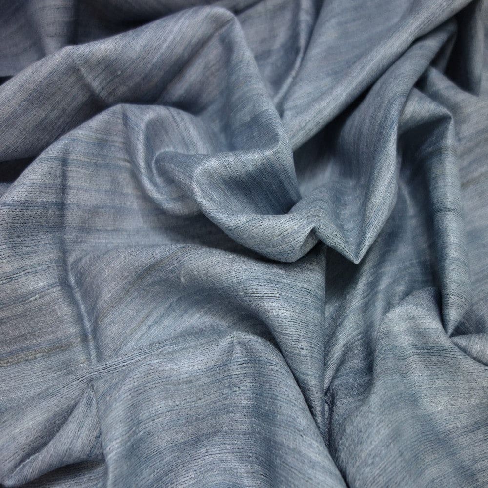 Sal tesut manual din 100% Matase Naturala Organica - Ghicha Tassar/Tussar Silk - Blue Gray-> Cod: BGHICHA2(.) - sal matase naturala organica