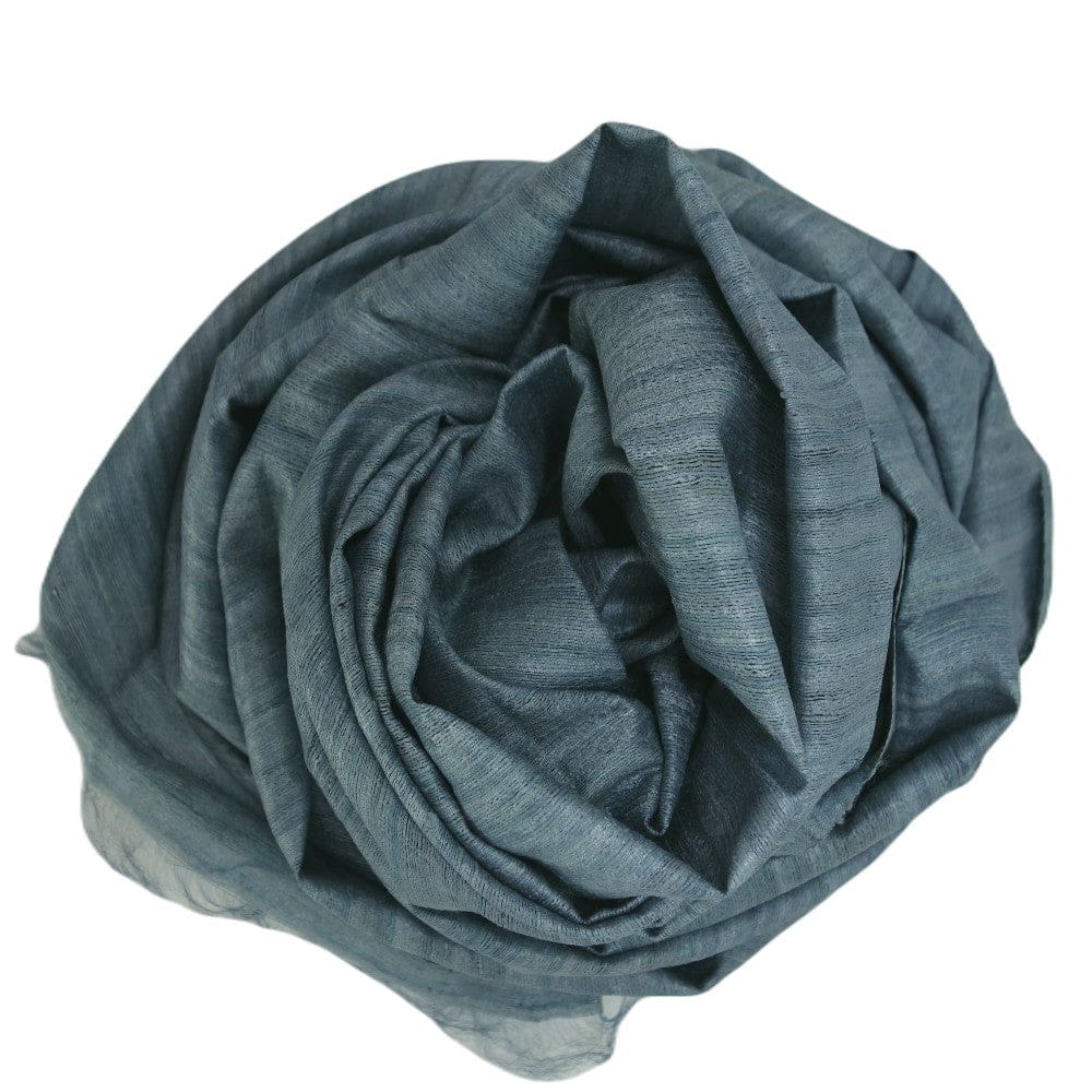 Sal tesut manual din 100% Matase Naturala Organica - Ghicha Tassar/Tussar Silk - Blue Gray-> Cod: BGHICHA2(.) - sal matase naturala organica