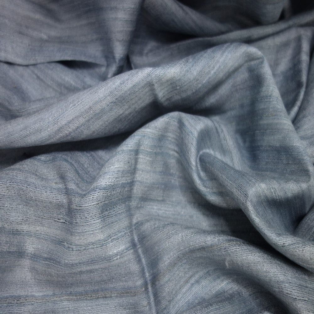 Sal tesut manual din 100% Matase Naturala Organica - Ghicha Tassar/Tussar Silk - Blue Gray-> Cod: BGHICHA2(.) - sal matase naturala organica