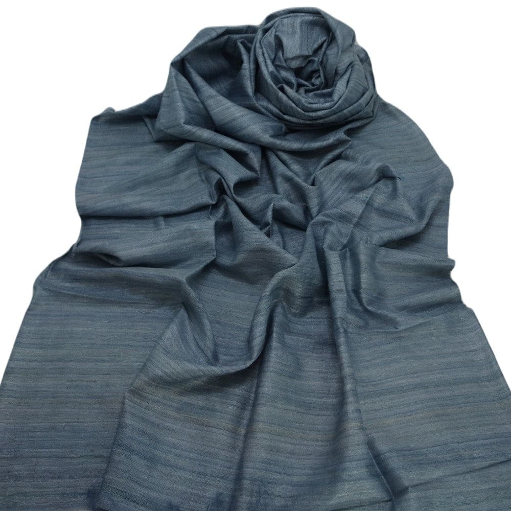 Sal tesut manual din 100% Matase Naturala Organica - Ghicha Tassar/Tussar Silk - Blue Gray-> Cod: BGHICHA2(.) - sal matase naturala organica