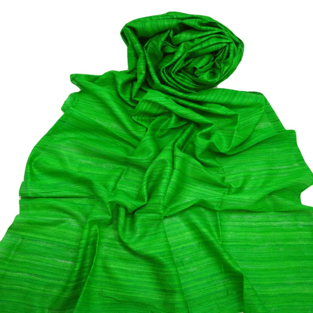 Sal tesut manual din 100% Matase Naturala Organica - Ghicha Tassar/Tussar Silk - Classic Green -> Cod: GHICHA2(..) - sal matase naturala