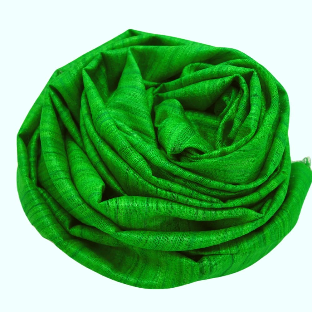 Sal tesut manual din 100% Matase Naturala Organica - Ghicha Tassar/Tussar Silk - Classic Green -> Cod: GHICHA2(..) - sal matase naturala