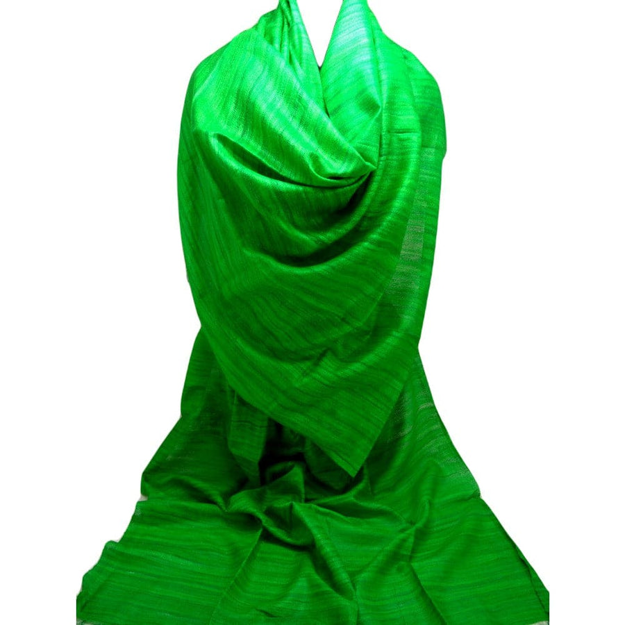Sal tesut manual din 100% Matase Naturala Organica - Ghicha Tassar/Tussar Silk - Classic Green -> Cod: GHICHA2(..) - sal matase naturala