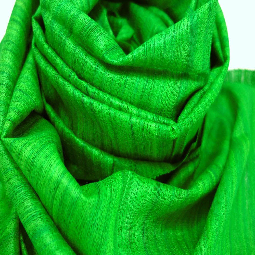 Sal tesut manual din 100% Matase Naturala Organica - Ghicha Tassar/Tussar Silk - Classic Green -> Cod: GHICHA2(..) - sal matase naturala