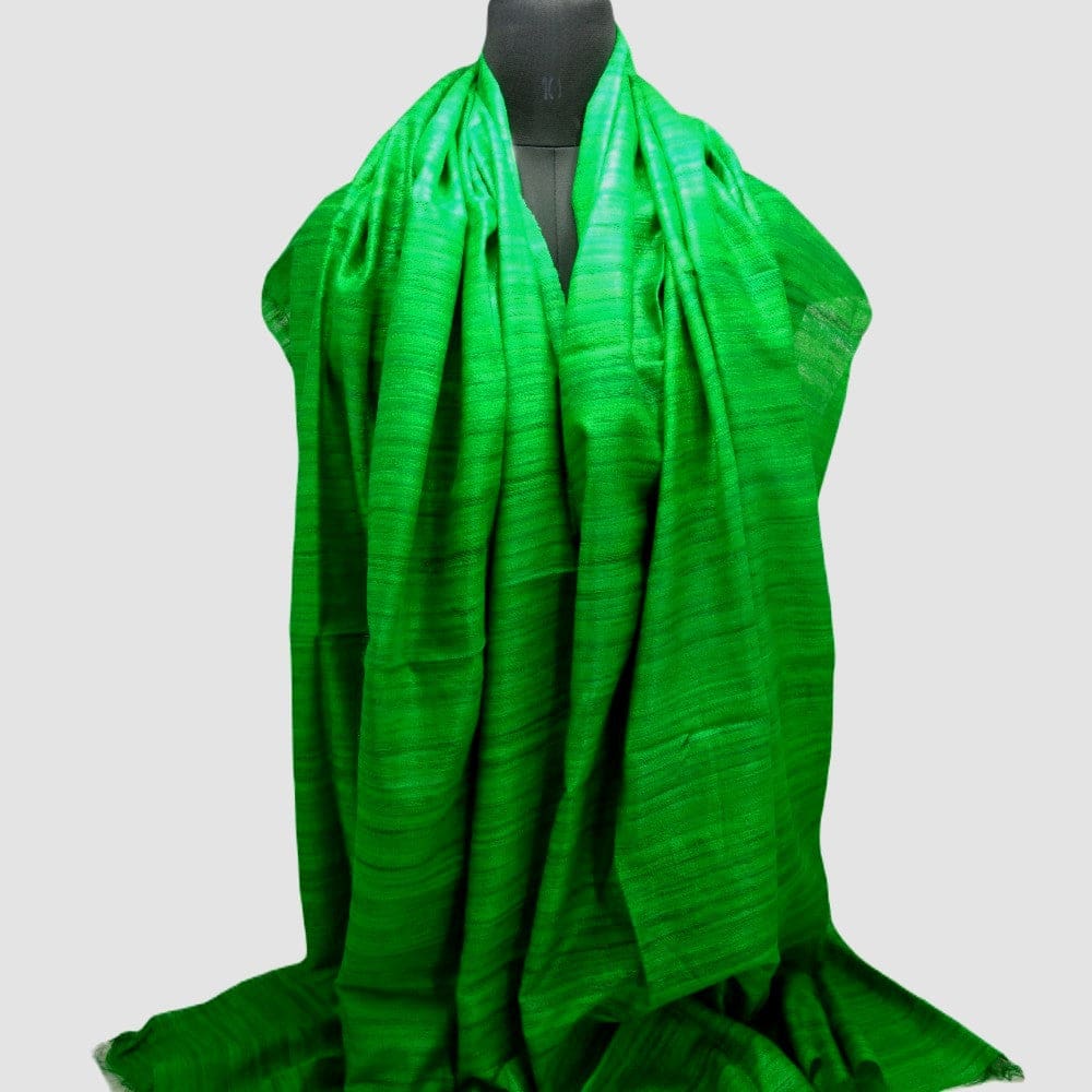 Sal tesut manual din 100% Matase Naturala Organica - Ghicha Tassar/Tussar Silk - Fresh Green -> Cod: GHICHA3(...) - sal matase naturala