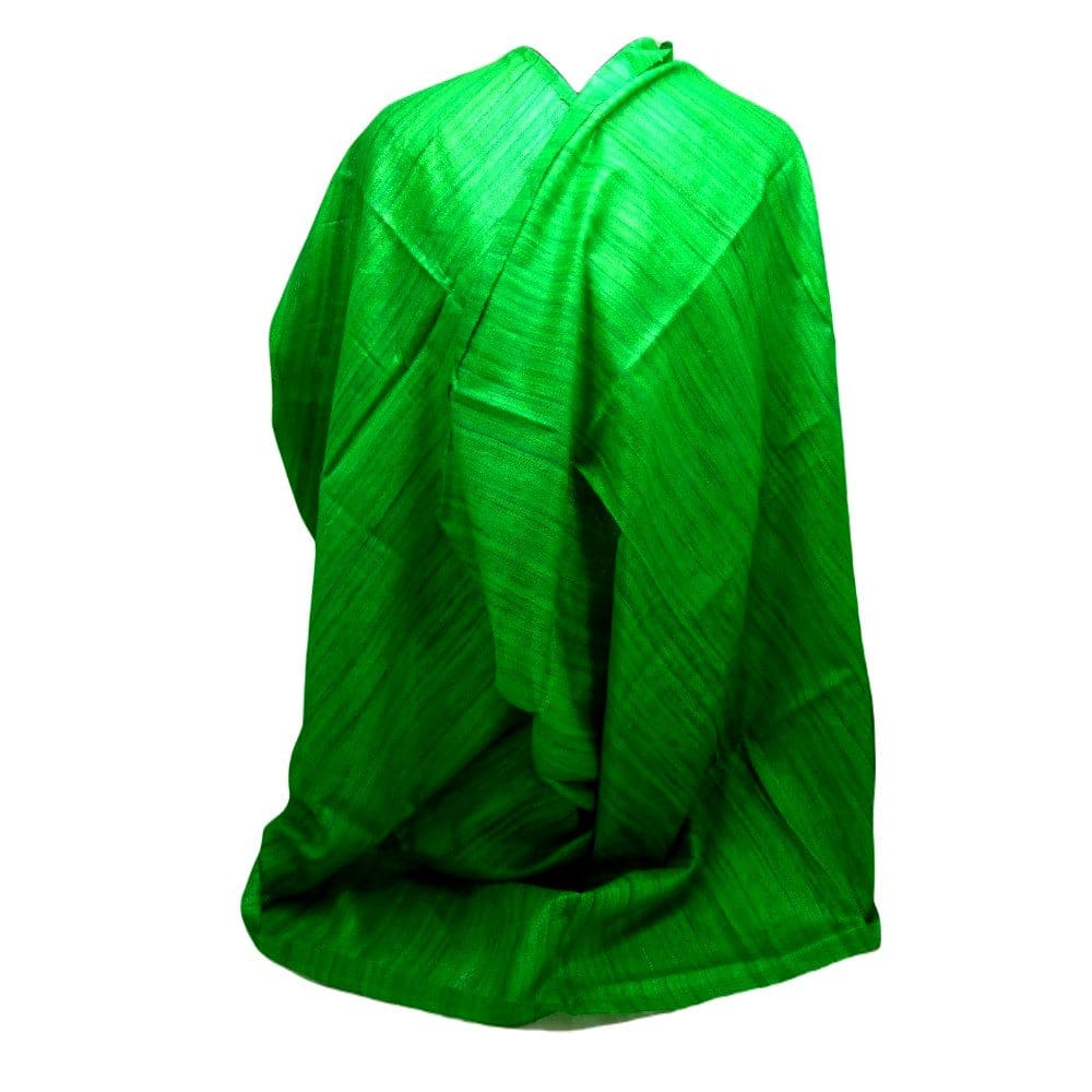 Sal tesut manual din 100% Matase Naturala Organica - Ghicha Tassar/Tussar Silk - Fresh Green -> Cod: GHICHA3(...) - sal matase naturala