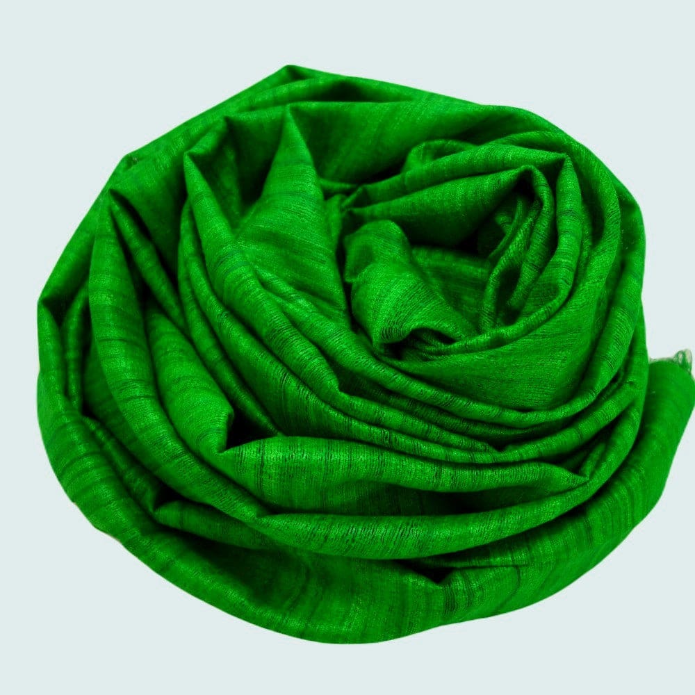 Sal tesut manual din 100% Matase Naturala Organica - Ghicha Tassar/Tussar Silk - Fresh Green -> Cod: GHICHA3(...) - sal matase naturala