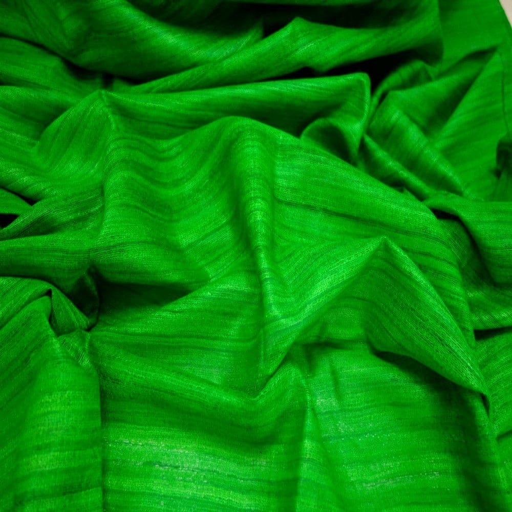 Sal tesut manual din 100% Matase Naturala Organica - Ghicha Tassar/Tussar Silk - Fresh Green -> Cod: GHICHA3(...) - sal matase naturala