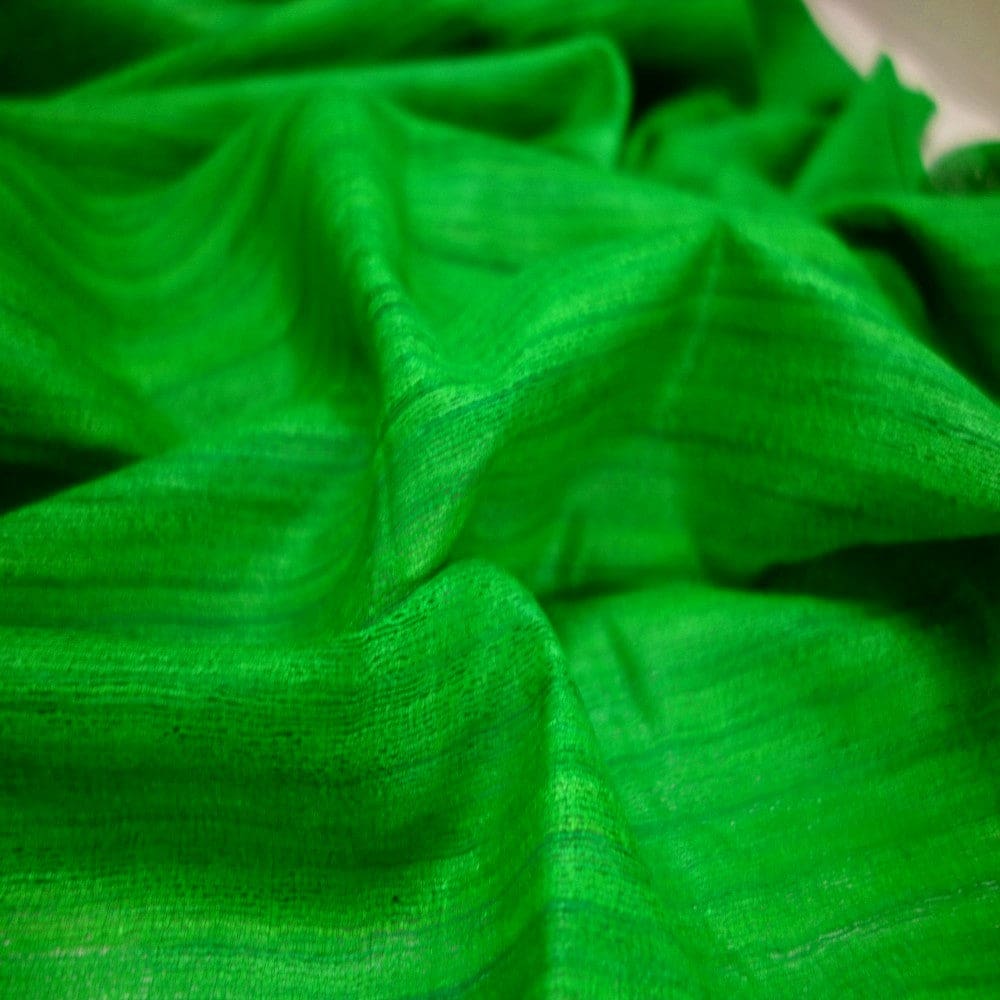 Sal tesut manual din 100% Matase Naturala Organica - Ghicha Tassar/Tussar Silk - Fresh Green -> Cod: GHICHA3(...) - sal matase naturala