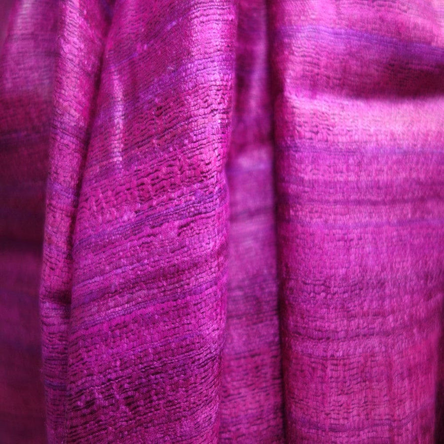 Sal tesut manual din 100% Matase Naturala Organica - Ghicha Tassar/Tussar Silk - Lilac Magenta ->RGhicha10 (...) - sal matase naturala