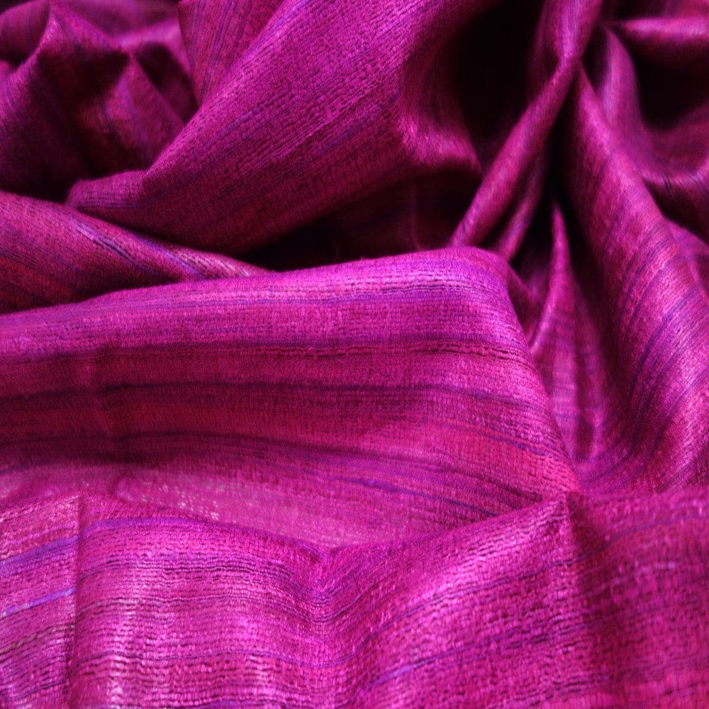 Sal tesut manual din 100% Matase Naturala Organica - Ghicha Tassar/Tussar Silk - Lilac Magenta ->RGhicha10 (...) - sal matase naturala