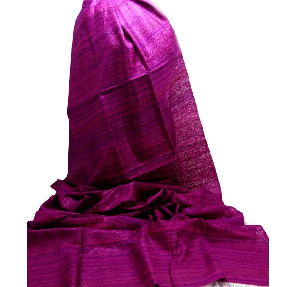 Sal tesut manual din 100% Matase Naturala Organica - Ghicha Tassar/Tussar Silk - Lilac Magenta ->RGhicha10 (...) - sal matase naturala