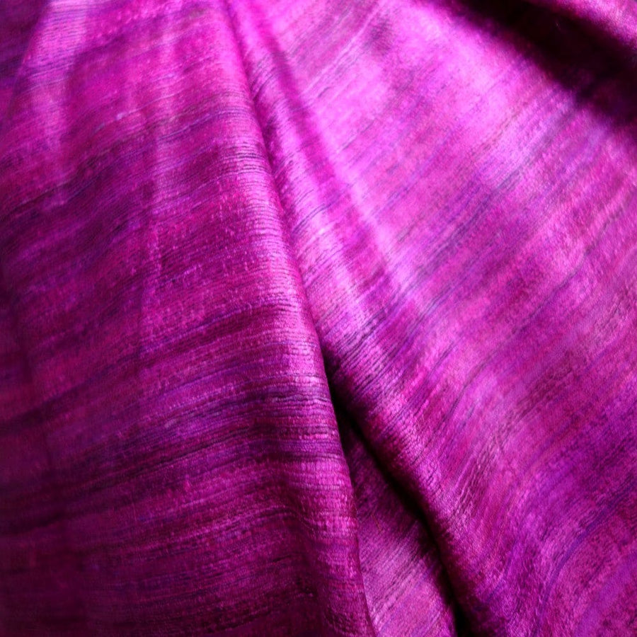 Sal tesut manual din 100% Matase Naturala Organica - Ghicha Tassar/Tussar Silk - Lilac Magenta ->RGhicha10 (...) - sal matase naturala