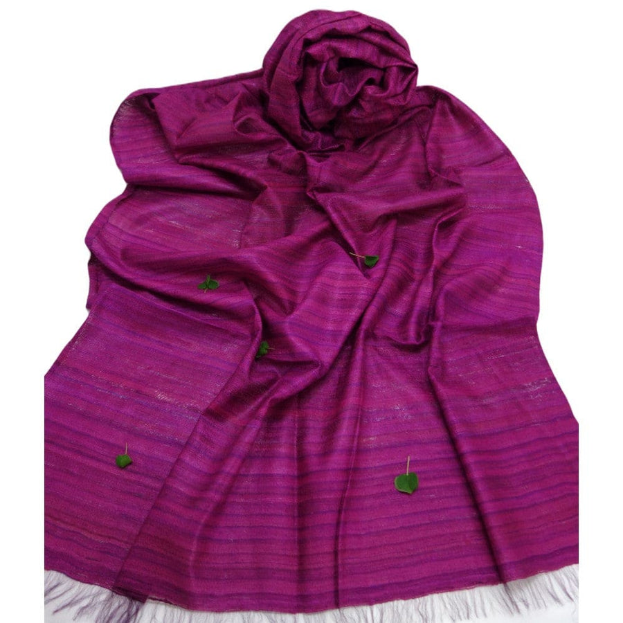 Sal tesut manual din 100% Matase Naturala Organica - Ghicha Tassar/Tussar Silk - Lilac Magenta ->RGhicha10 (...) - sal matase naturala