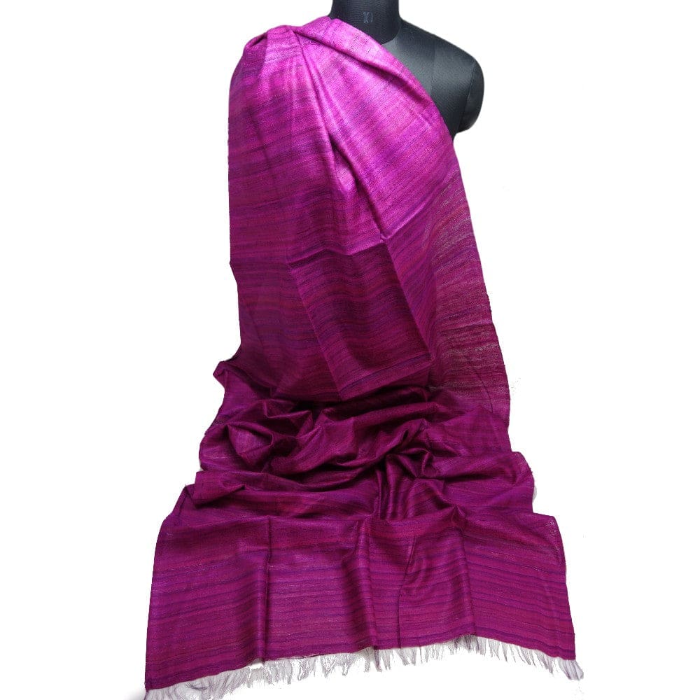 Sal tesut manual din 100% Matase Naturala Organica - Ghicha Tassar/Tussar Silk - Lilac Magenta ->RGhicha10 (...) - sal matase naturala