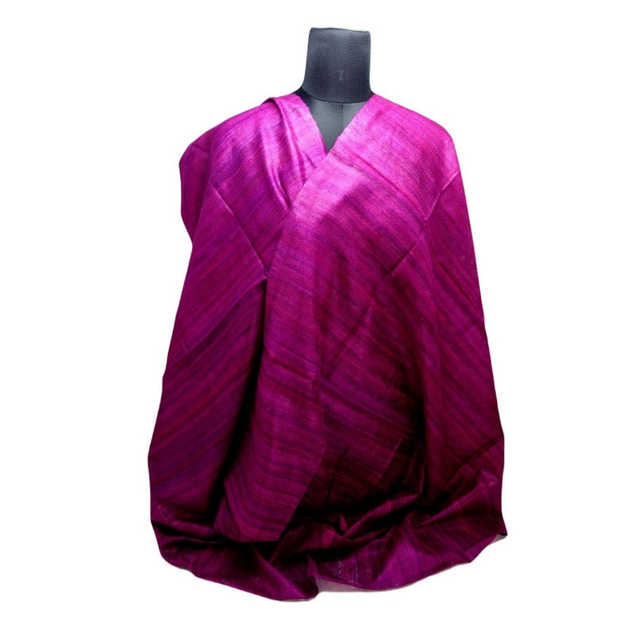 Sal tesut manual din 100% Matase Naturala Organica - Ghicha Tassar/Tussar Silk - Lilac Magenta ->RGhicha10 (...) - sal matase naturala