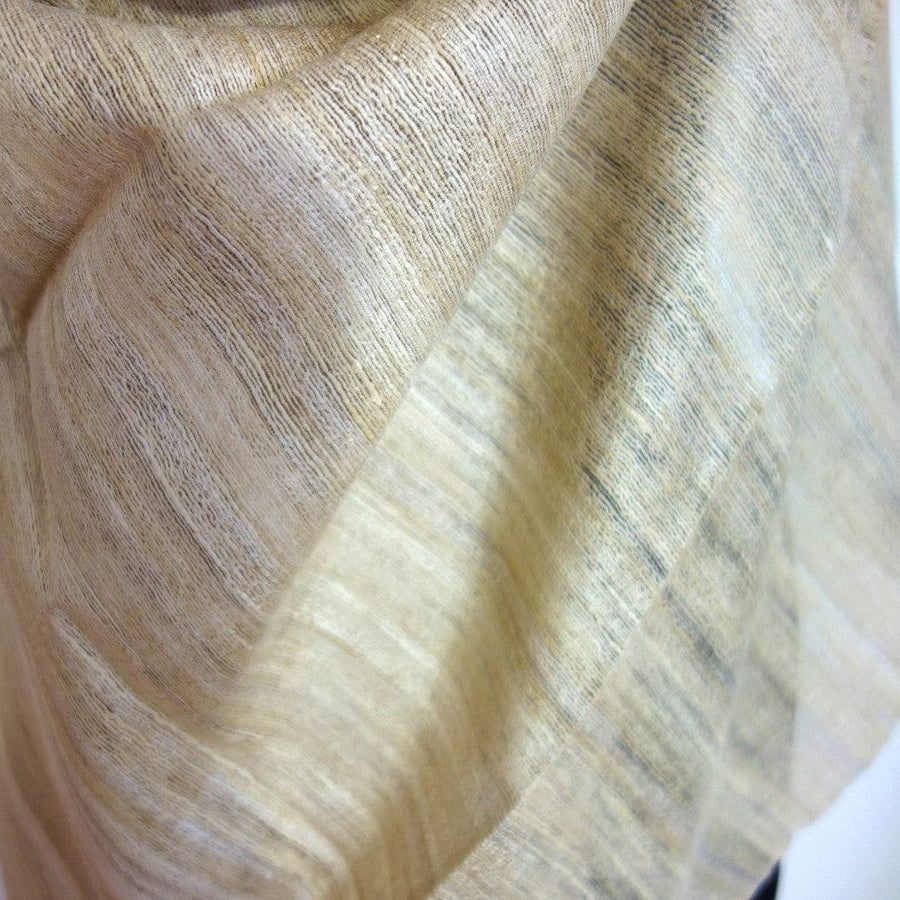 Sal tesut manual din 100% Matase Naturala Organica - Ghicha Tassar/Tussar Silk - Natural Beige -> Cod: NEWGhicha3 - sal matase naturala