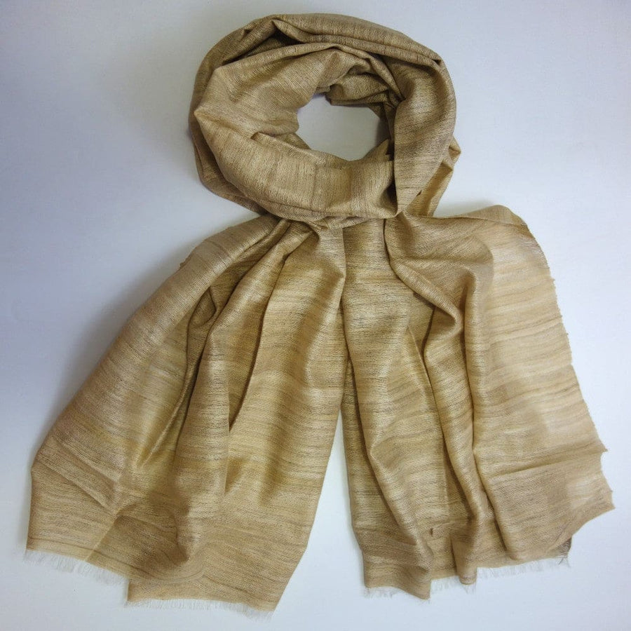 Sal tesut manual din 100% Matase Naturala Organica - Ghicha Tassar/Tussar Silk - Natural Beige -> Cod: NEWGhicha3 - sal matase naturala