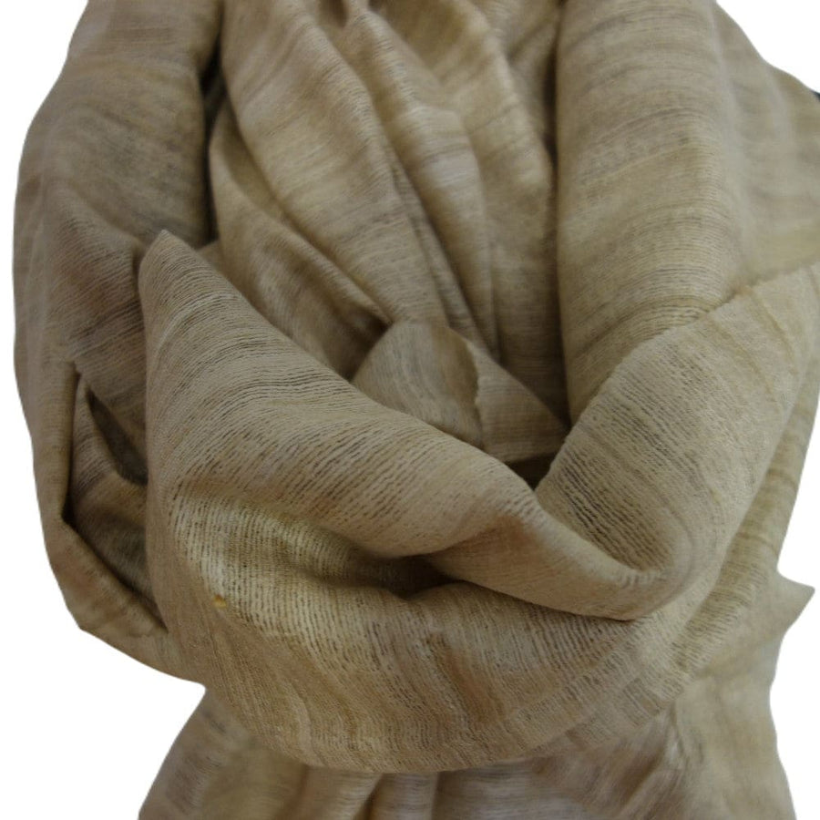 Sal tesut manual din 100% Matase Naturala Organica - Ghicha Tassar/Tussar Silk - Natural Beige -> Cod: NEWGhicha3 - sal matase naturala