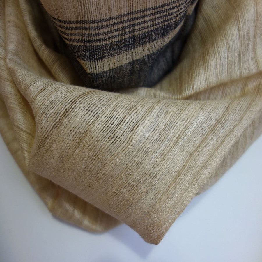 Sal tesut manual din 100% Matase Naturala Organica - Ghicha Tassar/Tussar Silk - Natural Beige -> Cod: NEWGhicha8 - Sal din Matase Raw Silk