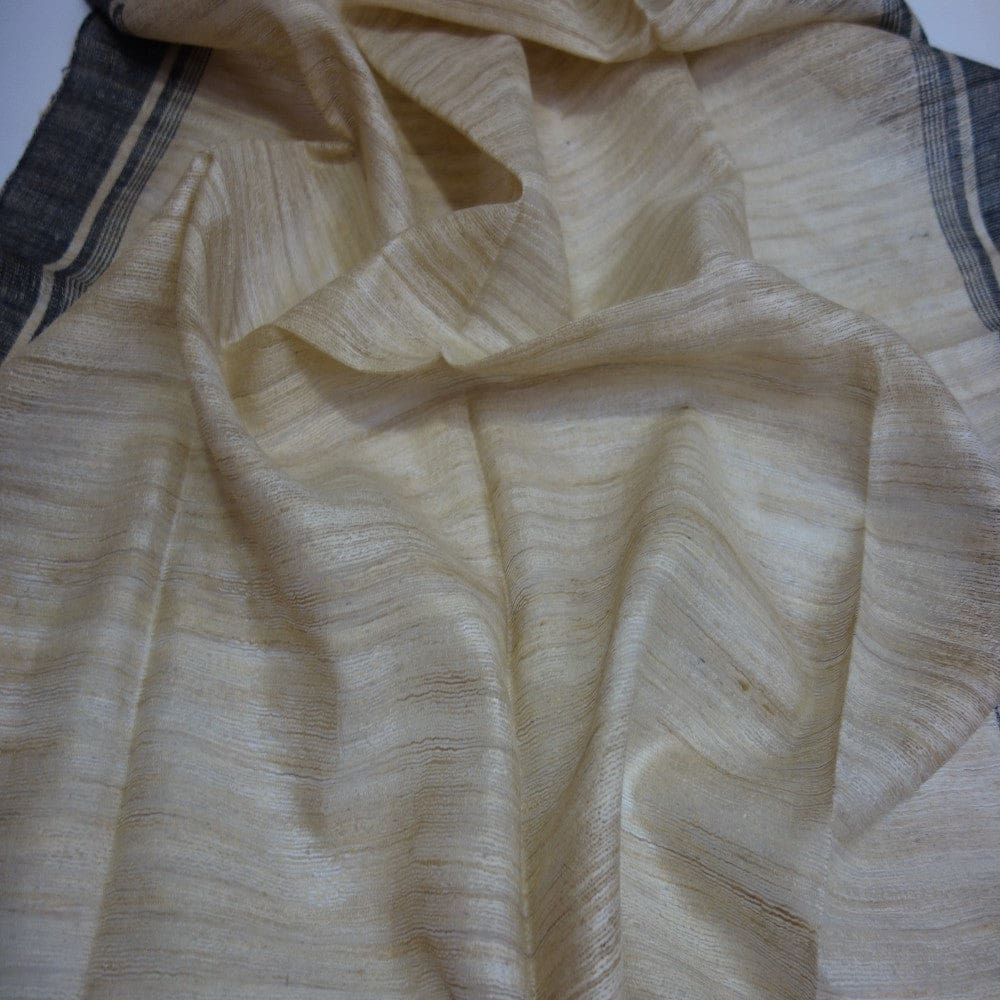 Sal tesut manual din 100% Matase Naturala Organica - Ghicha Tassar/Tussar Silk - Natural Beige -> Cod: NEWGhicha8 - Sal din Matase Raw Silk