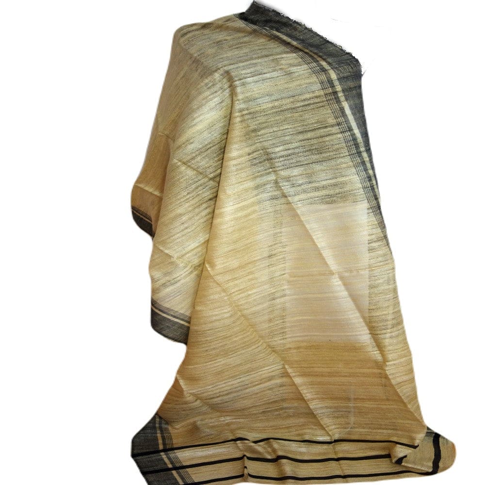 Sal tesut manual din 100% Matase Naturala Organica - Ghicha Tassar/Tussar Silk - Natural Beige -> Cod: NEWGhicha8 - Sal din Matase Raw Silk