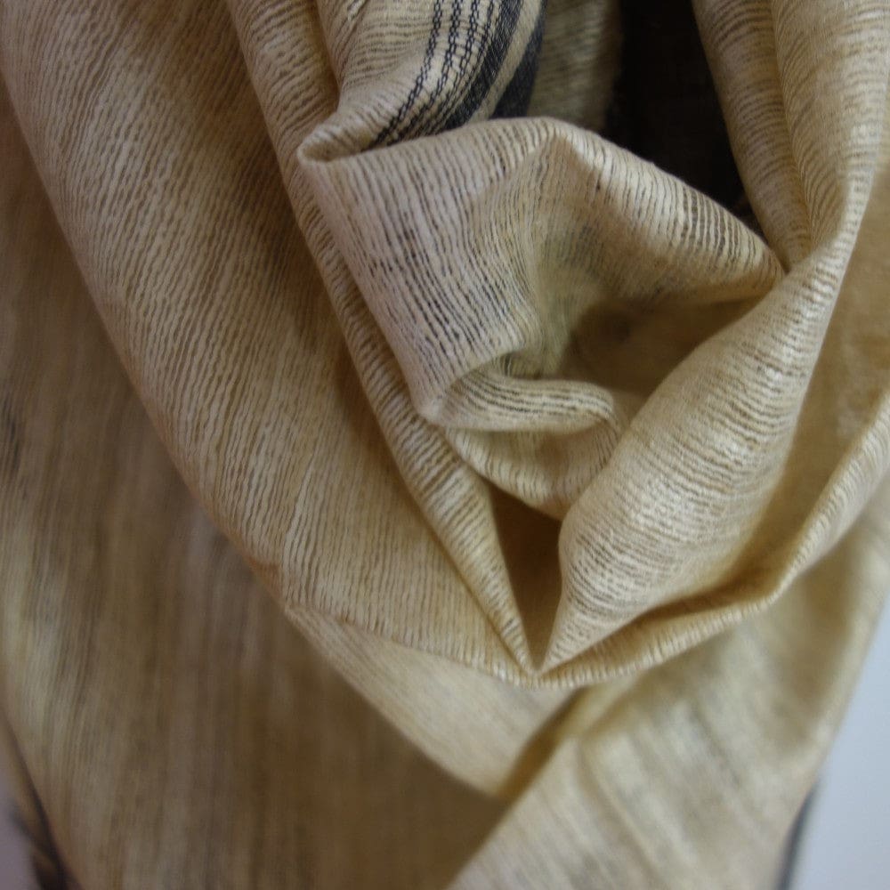 Sal tesut manual din 100% Matase Naturala Organica - Ghicha Tassar/Tussar Silk - Natural Beige -> Cod: NEWGhicha8 - Sal din Matase Raw Silk