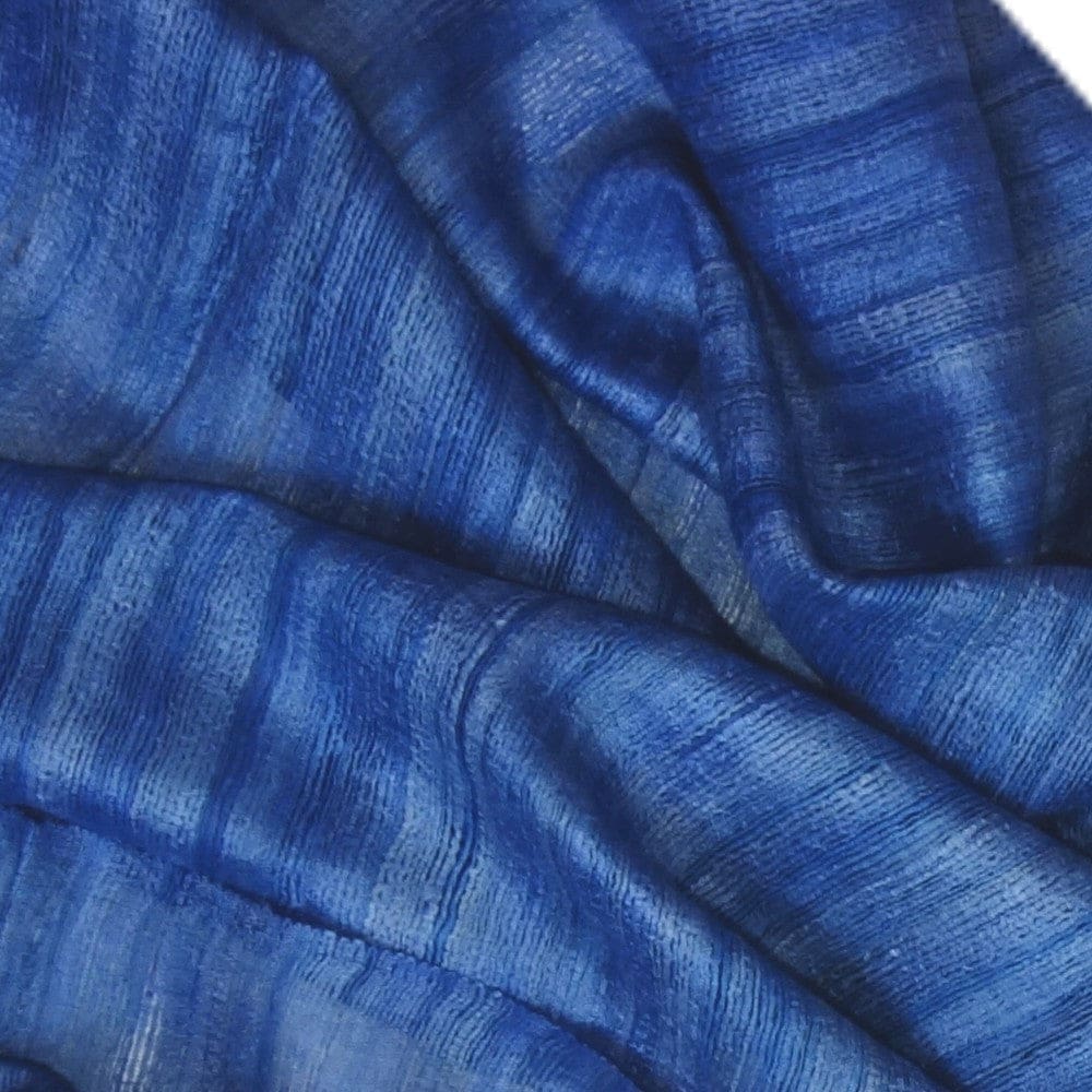 Sal tesut manual din 100% Matase Naturala Organica - Ghicha Tassar/Tussar Silk - Perennial Blue -> Cod: NEWGHICHA6 - sal matase naturala