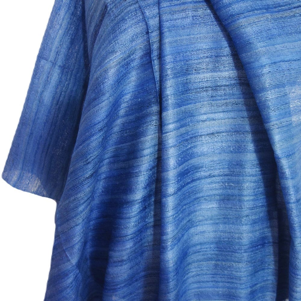 Sal tesut manual din 100% Matase Naturala Organica - Ghicha Tassar/Tussar Silk - Perennial Blue -> Cod: NEWGHICHA6 - sal matase naturala