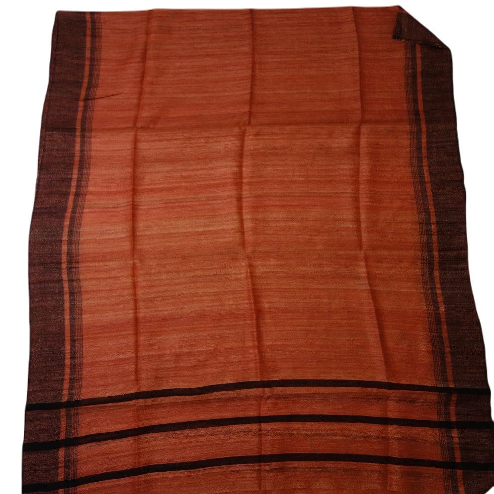 Sal tesut manual din 100% Matase Naturala Organica - Ghicha Tassar/Tussar Silk - Rosu Ruginiu -> Cod: NEWGHICHA4