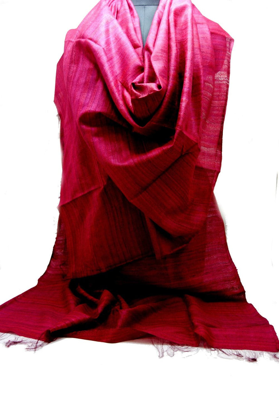 Sal tesut manual din 100% Matase Naturala Organica - Ghicha Tassar/Tussar Silk - Viva Magenta -> Cod:RGhicha(..) - sal matase naturala