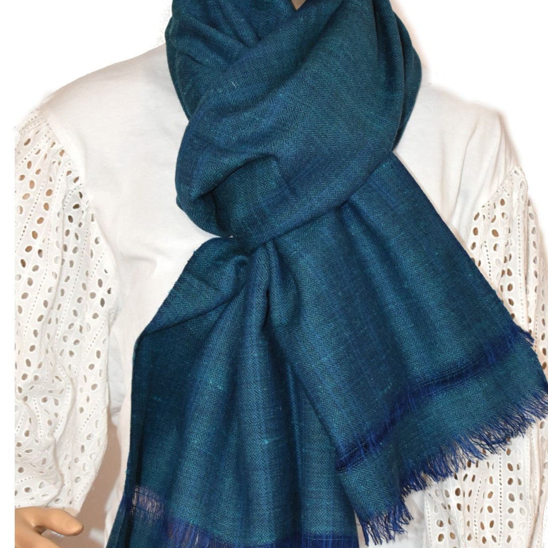 Sal Unisex confectionat din 100% Lana (Yak & Merino) ->Albastru Turcoaz -> Cod: YAKNEW2 - Saluri din Lana de Yak & Merino