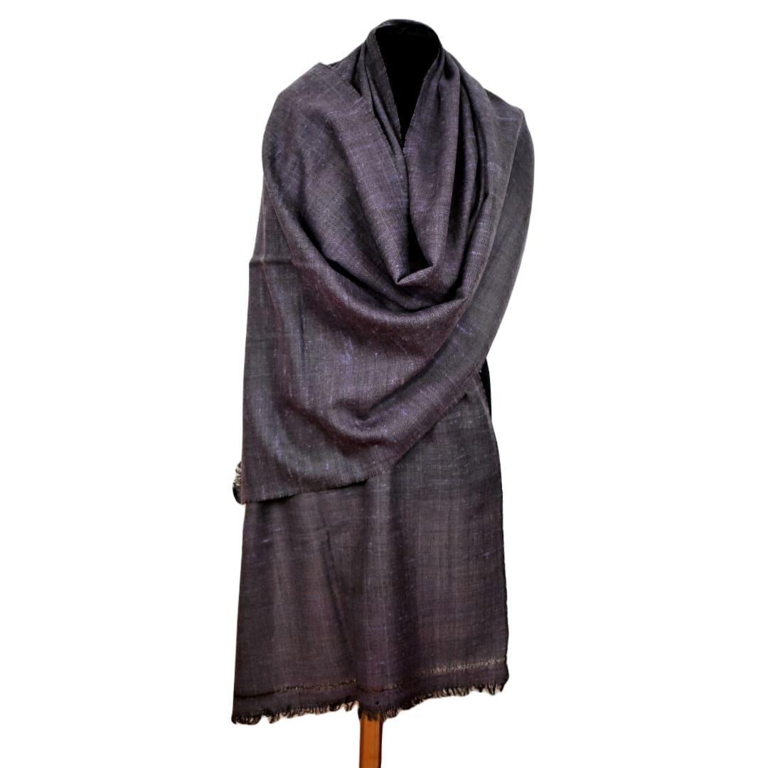 Sal Unisex confectionat din 100% Lana (Yak & Merino) ->Blue Gray Diamantat -> Cod: YAKNEW12 - Saluri din Lana de Yak & Merino