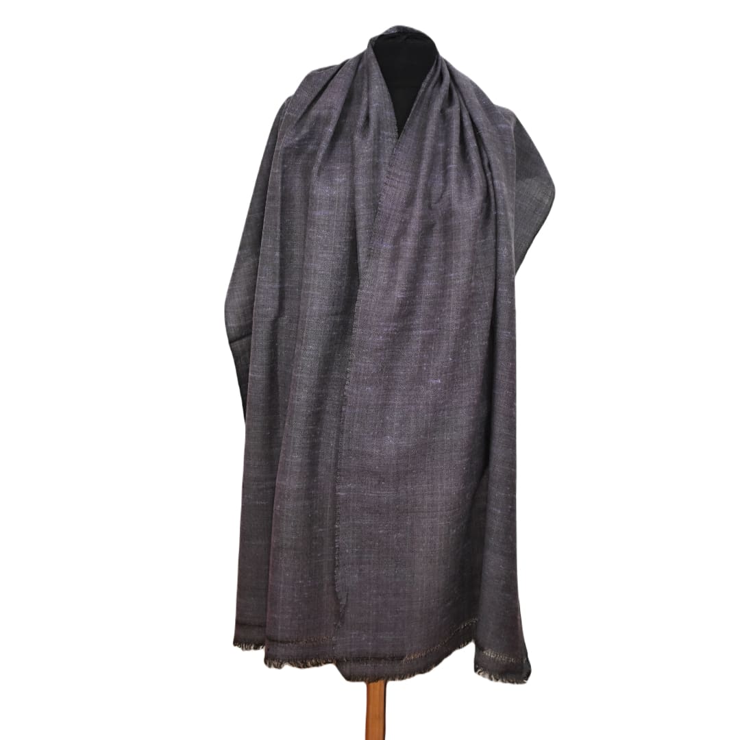 Sal Unisex confectionat din 100% Lana (Yak & Merino) ->Blue Gray Diamantat -> Cod: YAKNEW12 - Saluri din Lana de Yak & Merino