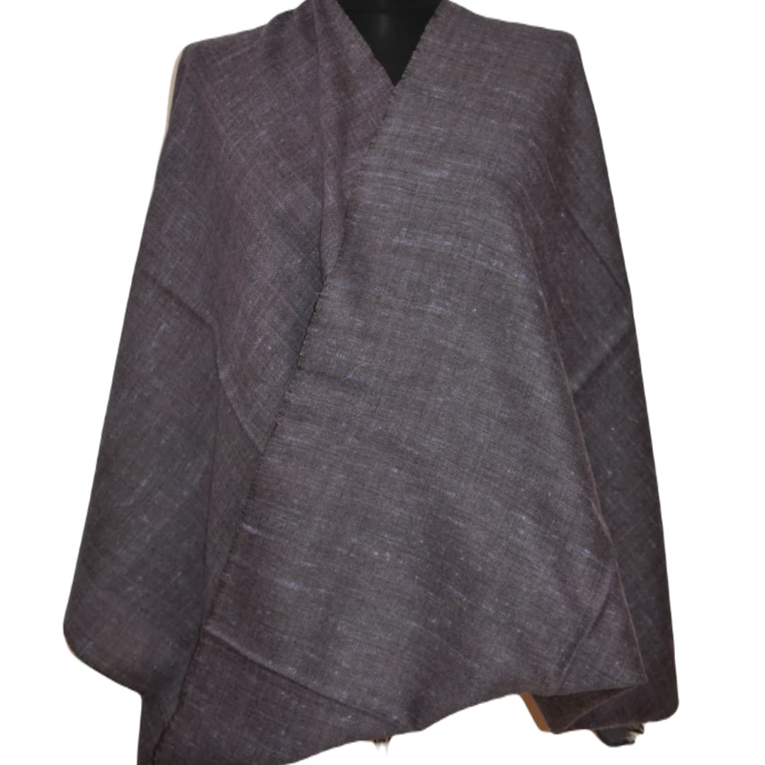 Sal Unisex confectionat din 100% Lana (Yak & Merino) ->Blue Gray Diamantat -> Cod: YAKNEW12 - Saluri din Lana de Yak & Merino