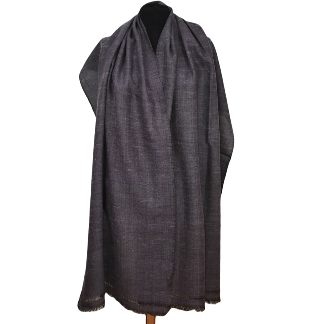 Sal Unisex confectionat din 100% Lana (Yak & Merino) ->Blue Gray Diamantat -> Cod: YAKNEW12 - Saluri din Lana de Yak & Merino