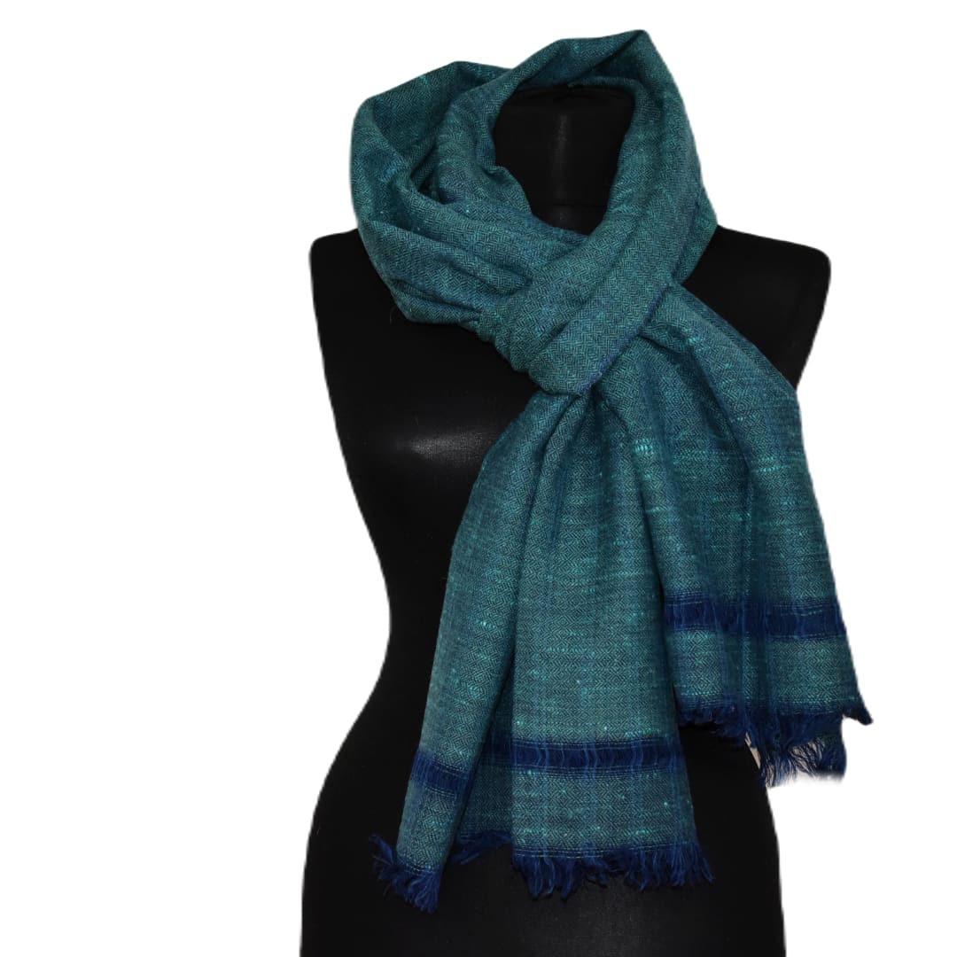 Sal Unisex confectionat din 100% Lana (Yak & Merino) ->Blueverde - Cod: YAKNEW13 - Saluri din Lana de Yak & Merino