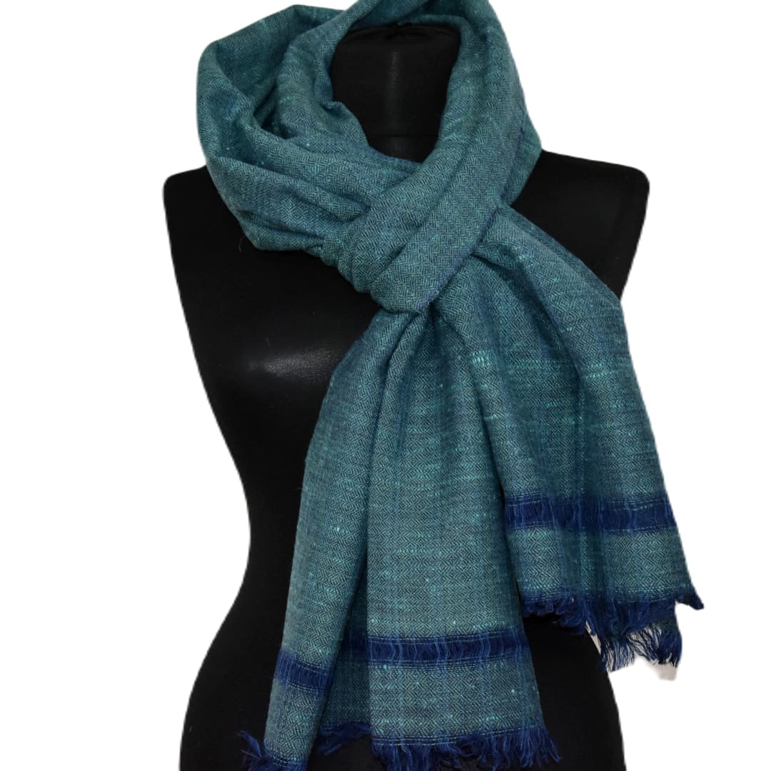 Sal Unisex confectionat din 100% Lana (Yak & Merino) ->Blueverde - Cod: YAKNEW13 - Saluri din Lana de Yak & Merino